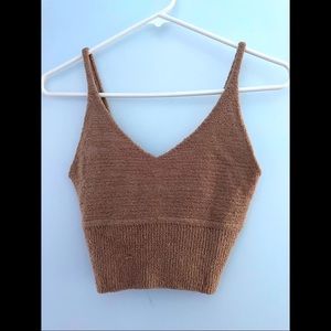 Tan Acrylic Tank Top Shirt
